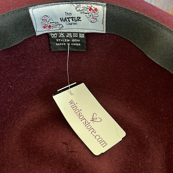 🏷️ NWT Burgundy Felt Floppy Hat - Picture 7 of 7